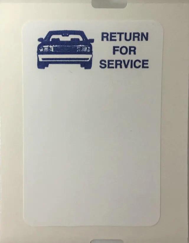 Alt view image 2 of 4 - Static Cling Return for Service White Labels for Thermal Printer Oil Change Quantity 500 (1 roll) (A42)