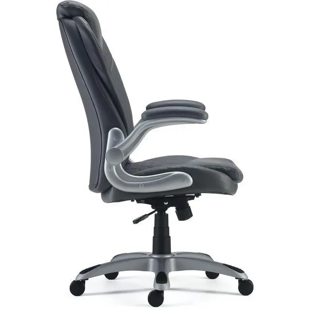 Alt view image 2 of 5 - Sorina Bonded Leather Chair, Grey, 2/Pack