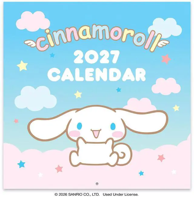 Main image of 2027 Cinnamoroll Wall Calendar, 12 x 12 Cute Sanrio Calendar with Pastel Character Artwork for Bedroom Decor, Classroom, Office & Gift Giving 12 Months