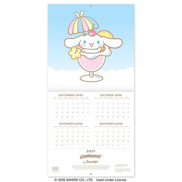 Alt view image 2 of 7 - 2027 Cinnamoroll Wall Calendar, 12 x 12 Cute Sanrio Calendar with Pastel Character Artwork for Bedroom Decor, Classroom, Office & Gift Giving 12 Months