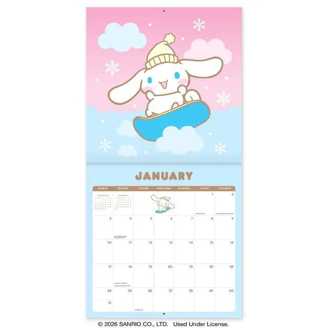 Alt view image 3 of 7 - 2027 Cinnamoroll Wall Calendar, 12 x 12 Cute Sanrio Calendar with Pastel Character Artwork for Bedroom Decor, Classroom, Office & Gift Giving 12 Months