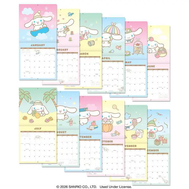 Alt view image 4 of 7 - 2027 Cinnamoroll Wall Calendar, 12 x 12 Cute Sanrio Calendar with Pastel Character Artwork for Bedroom Decor, Classroom, Office & Gift Giving 12 Months