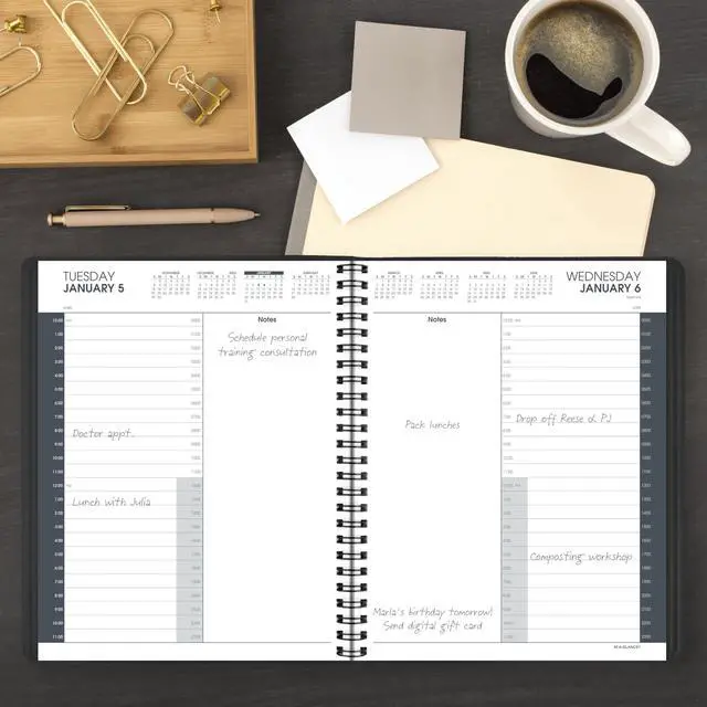 Alt view image 2 of 7 - 2027 Appointment Book Planner, Daily, 8.5" x 11", 24-Hour, Black (702140527)