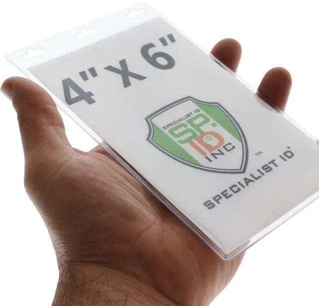 Alt view image 3 of 4 - 10 Pack - Premium 4X6 Badge Holder with Lanyard - Heavy Duty Extra Large Badge & Credential Holders with VIP Lanyards - for Special Events and 4 x 6 Tickets by (Black VIP)