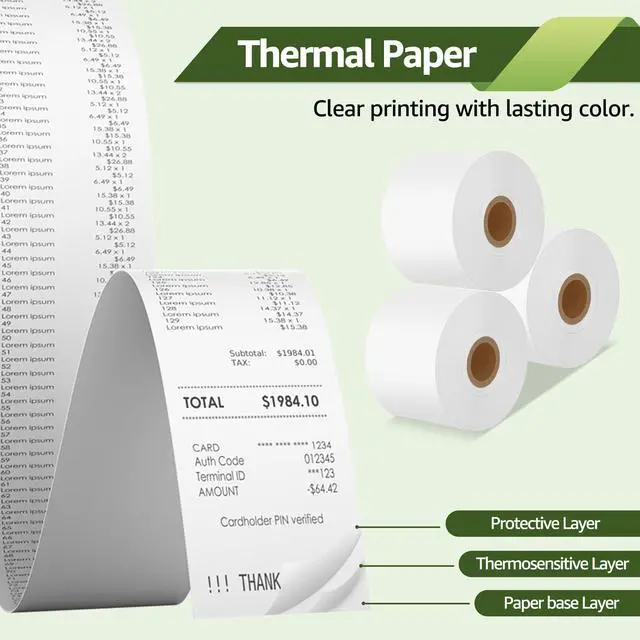 Alt view image 4 of 7 - 6 Roll Continuous Receipt Roll Paper Compatible for Dymo 30270 A30270 2-1/4" x 249ft (57mm x 76m) Non-Adhesive White Thermal for Label Writer 300 310 320 330 400 Duo 450 Twin Turbo Printer