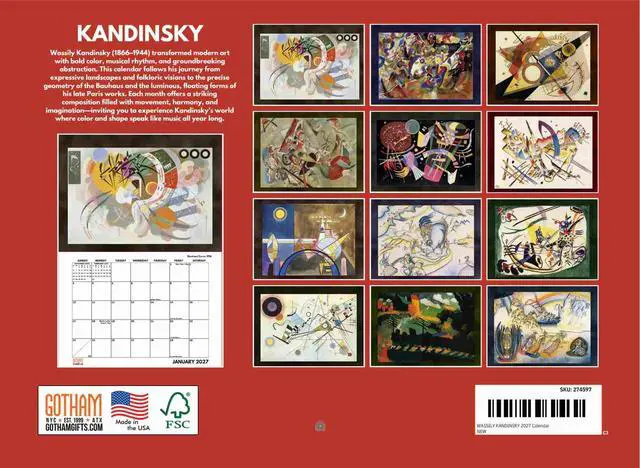 Alt view image 2 of 6 - Wassily Kandinsky Calendar 2027 Monthly Wall Calender 12 Month