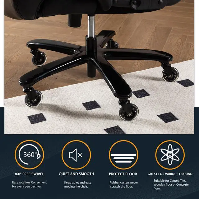 Alt view image 7 of 7 - Big and Tall Office Chair for Heavy People, 500LBS High Back Extra Wide Heavy Duty Executive Office Chair Comfortable for Home Office, Large Computer Desk Chair with Adjustable Lumbar Support Black