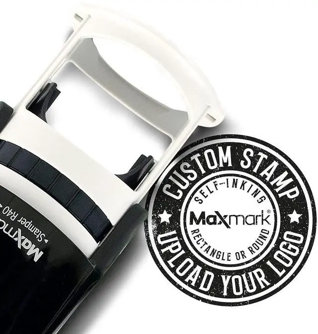 Main image of Personalized Business Custom Self-Inking Round Logo or Text Stamp - Choose from 15 Ink Colors