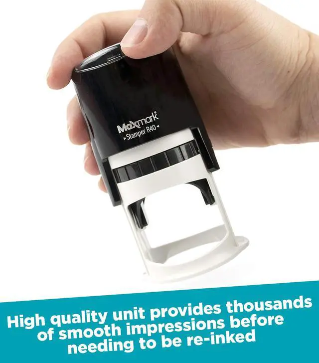 Alt view image 4 of 5 - Personalized Business Custom Self-Inking Round Logo or Text Stamp - Choose from 15 Ink Colors