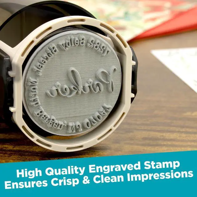 Alt view image 5 of 5 - Personalized Business Custom Self-Inking Round Logo or Text Stamp - Choose from 15 Ink Colors
