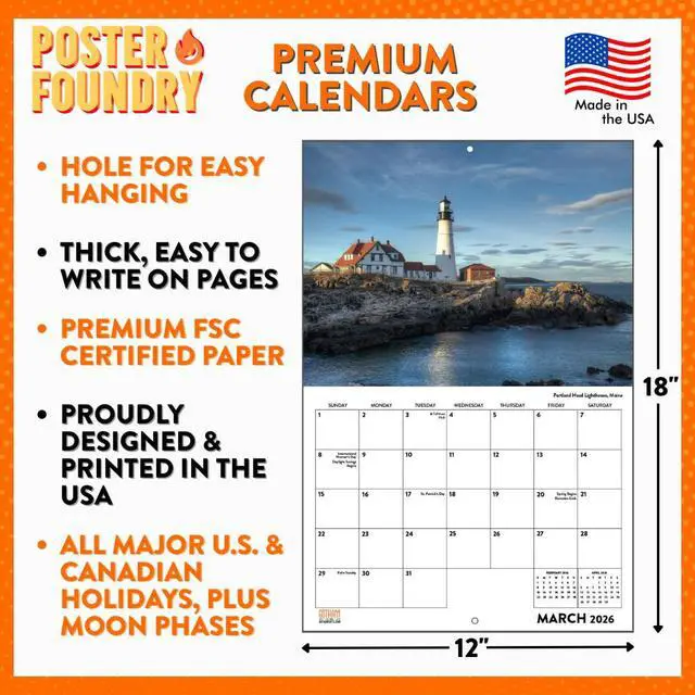 Alt view image 4 of 6 - William Morris Designs For Living Calendar 2027 Monthly Wall Calender 12 Month | American Made In The USA