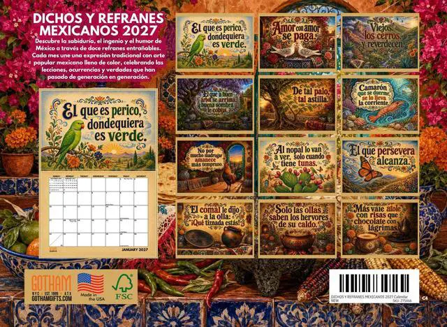 Alt view image 2 of 6 - Dichos y Refranes Mexicanos Calendario Mexican Sayings and Proverbs 2027 Calendar