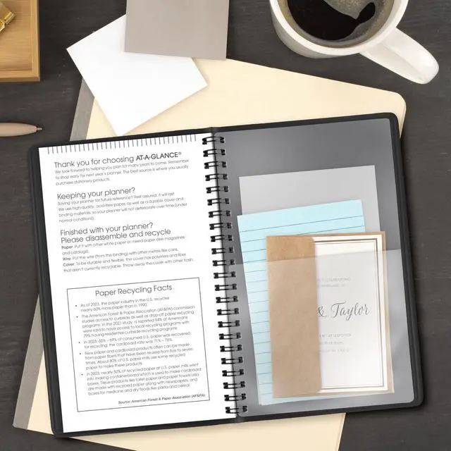 Alt view image 4 of 7 - 2027 Appointment Book Planner, Weekly, 5" x 8", Hourly, Black (700750527)