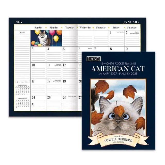 Alt view image 7 of 7 - American Cat 2027 Monthly Pocket Planner by Lowell Herrero