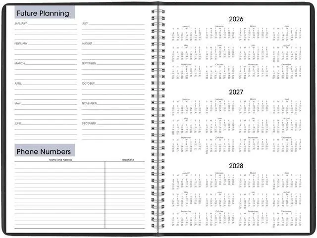 Alt view image 5 of 6 - 2027 Planner, Monthly, 14-Month Dec-Jan, 8" x 12", DayMinder, Black (G4700027)