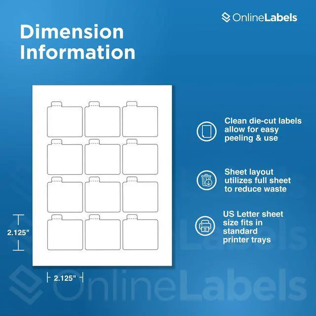Alt view image 2 of 7 - OnlineLabels 2.125" x 2.125" Lip Balm Labels - Inkjet/Laser - 10 Sheets | Permanent Adhesive, Blank White Matte Lip Balm Labels with Safety Tab, Inkjet & Laser Compatible, Ideal for Lip Balm Tubes