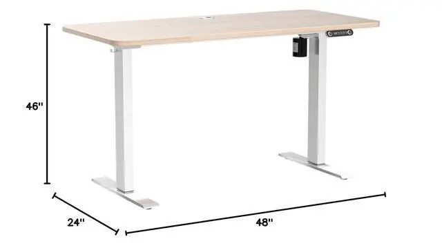 Alt view image 2 of 7 - Electric Standing Desk Adjustable Height, 48 x 24 inch Sit Stand Desk with Wheels, 4 Memory Heights, 27''-46'' Lifting Range Stand up Desk for Home Office(Oak Gray)