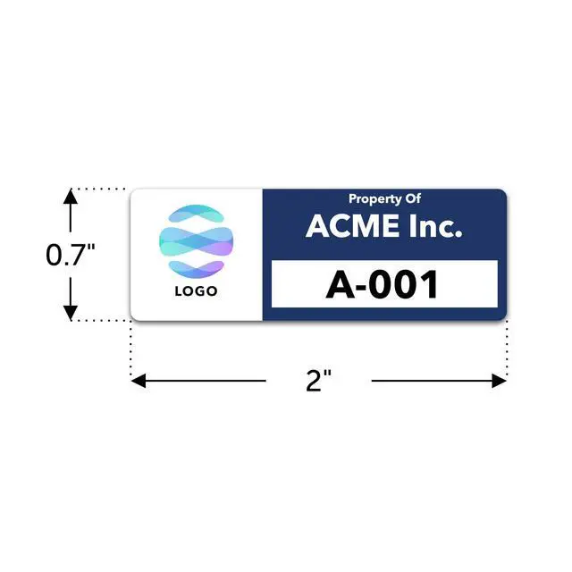 Alt view image 4 of 5 - Custom Asset Tags (Upload Your Logo) - Asset Labels with Sequential Numbers - 2 x 0.7 (50-5000 Labels)
