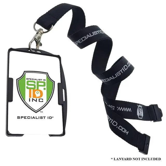 Alt view image 6 of 6 - Bulk 50 Pack - RFID Blocking ID Badge Holder (Holds 2 Cards) - SkimSAFE- Dual Sided Shield Blocks 13.56MHz Radio Signal - (Frosted Clear)