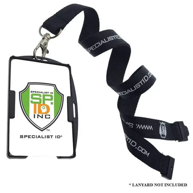Alt view image 6 of 6 - Bulk 50 Pack - RFID Blocking ID Badge Holder (Holds 2 Cards) - SkimSAFE - Dual Sided Shield Blocks 13.56MHz Radio Signal - (Black)