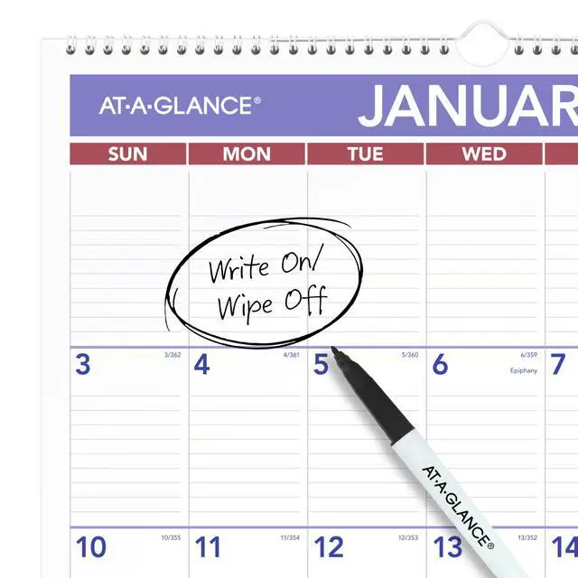 Alt view image 3 of 4 - 2027 Erasable Calendar, Dry Erase Wall Planner, 15.5" x 22.75", Monthly, Marker Included (PMLM032827)