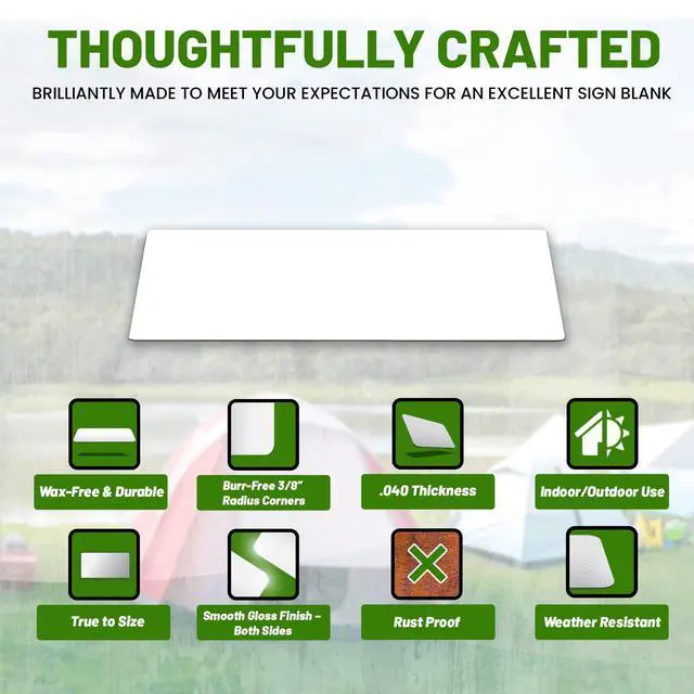 Alt view image 2 of 6 - Aluminum Sheet Blanks for Custom Signs, 18 x 24 x.040 in, White, 5 Packs | Double-Sided, Weatherproof, Yard & Garage Sale Use, Sublimation Metal Plate, Vinyl & Digital Print Ready, Burr-Free Corners
