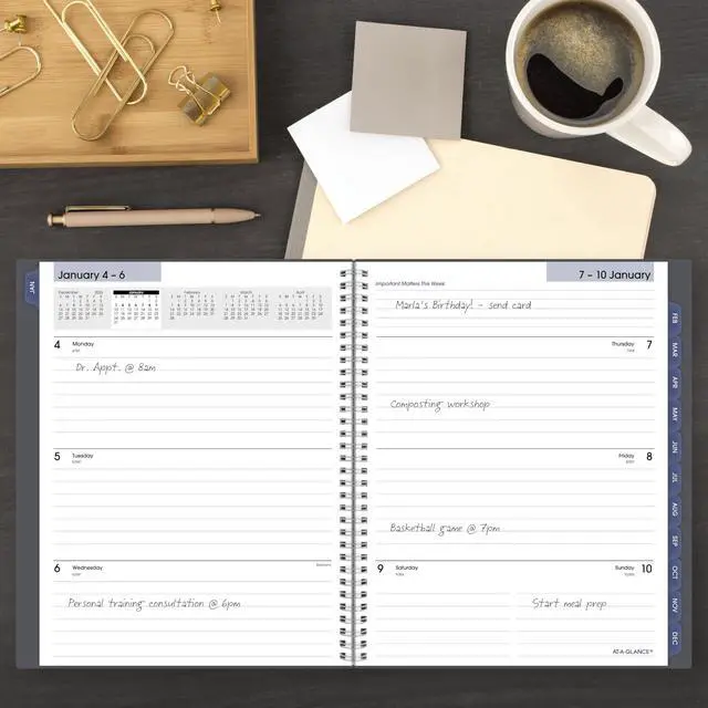 Alt view image 2 of 7 - 2027 Planner, Weekly & Monthly, 8.5" x 11", Spiral Bound, DayMinder, Gray (GC5450727)