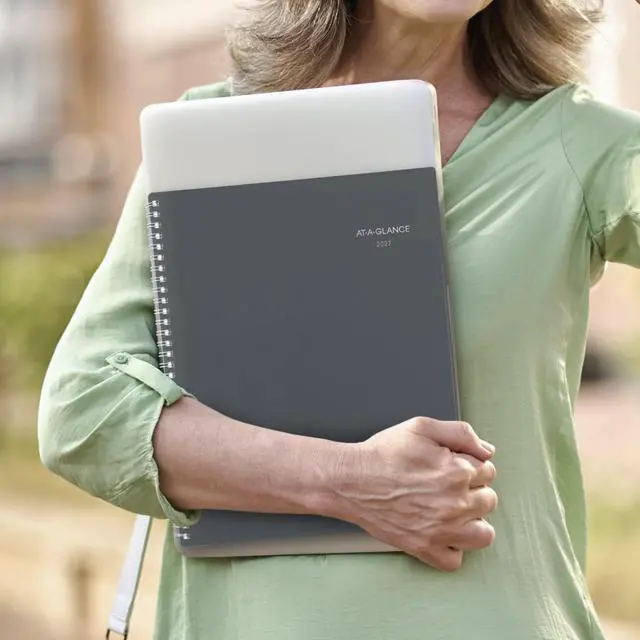 Alt view image 5 of 7 - 2027 Planner, Weekly & Monthly, 8.5" x 11", Spiral Bound, DayMinder, Gray (GC5450727)