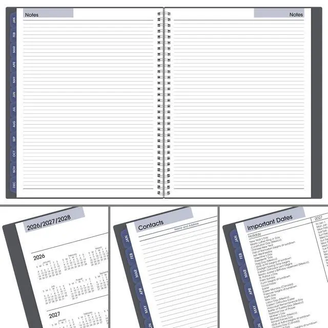 Alt view image 7 of 7 - 2027 Planner, Weekly & Monthly, 8.5" x 11", Spiral Bound, DayMinder, Gray (GC5450727)