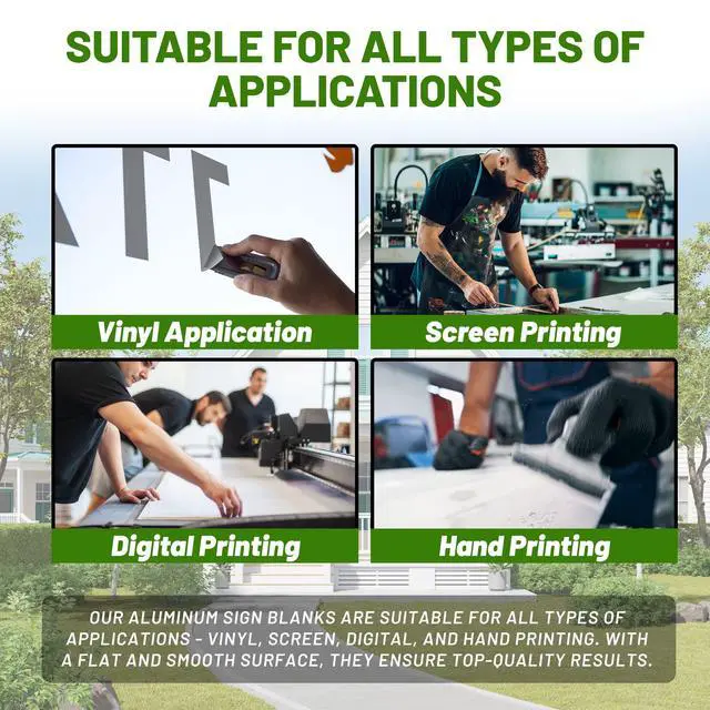 Alt view image 3 of 6 - Aluminum Sheet Blanks for Custom Signs, 18 x 24 x.040 in, White, 5 Packs | Double-Sided, Weatherproof, Yard & Garage Sale Use, Sublimation Metal Plate, Vinyl & Digital Print Ready, Burr-Free Corners