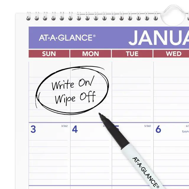 Alt view image 3 of 4 - 2027 Erasable Calendar, Dry Erase Wall Planner, 12" x 17", Monthly, Marker Included (PMLM022827)