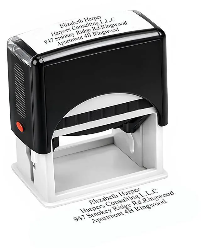 Main image of Custom Self-Inking Rubber Stamp Personalized Stamp with Multiple Ink Colors and Font Styles for Address, Business, Office Mail and Crafts (Medium)