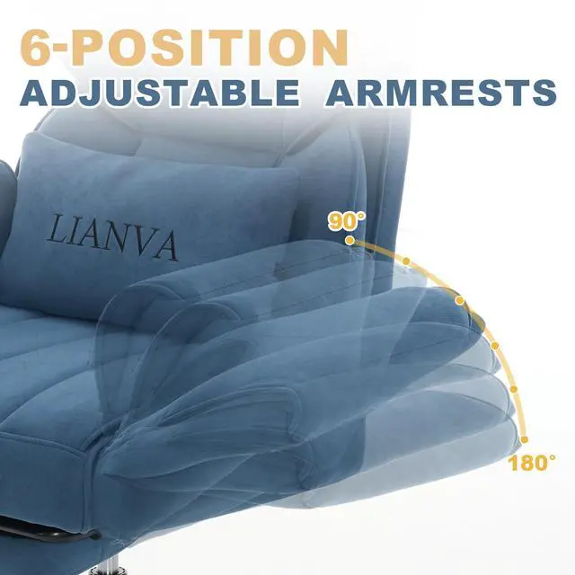 Alt view image 5 of 7 - 500LBS Big and Tall Office Chair, Ergonomic Cross Legged Desk Chair | Reclining Executive Desk Chair, High Back Computer Gaming Chair with Flip Armrests Lumbar Support Footrest,500lb Vanity Chair