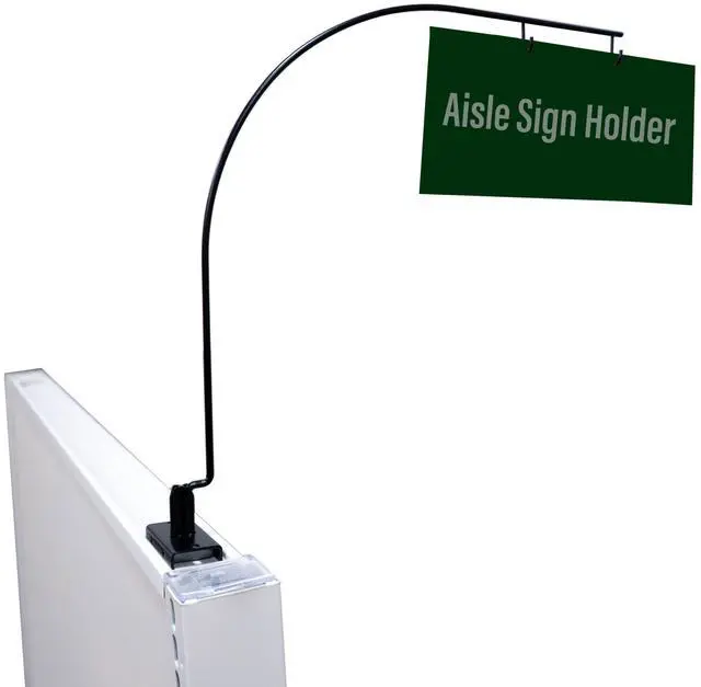 Main image of Curved Gondola Shelf Single Side Magnetic Store Aisle Sign Holder, Department Walkway Section Marker & Labeler for Store Shelving, 10 Pack