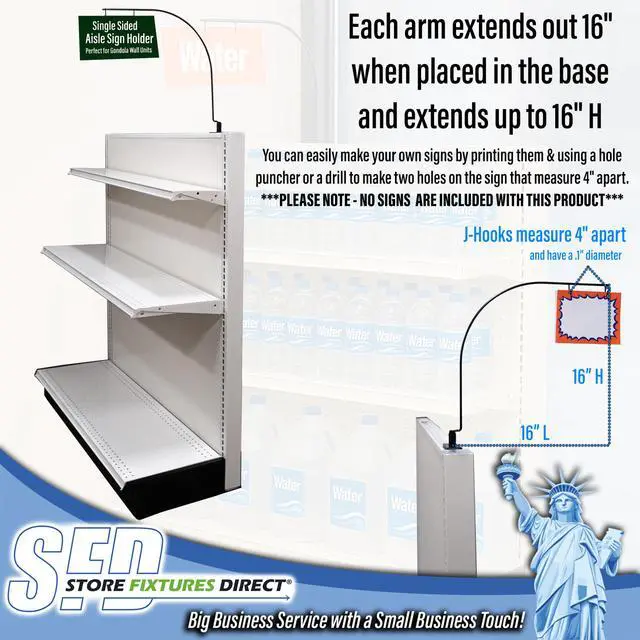 Alt view image 3 of 7 - Curved Gondola Shelf Single Side Magnetic Store Aisle Sign Holder, Department Walkway Section Marker & Labeler for Store Shelving, 10 Pack