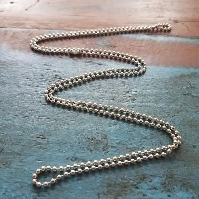 Alt view image 4 of 7 - Bulk 25 Pack - Anti Corrosion Nickel Plated Beaded Neck Chain ID Badge Holders - 36 Inch Long Adjustable Length Steel Necklace Lanyard - Great for Police Badges and Military Dog Tags