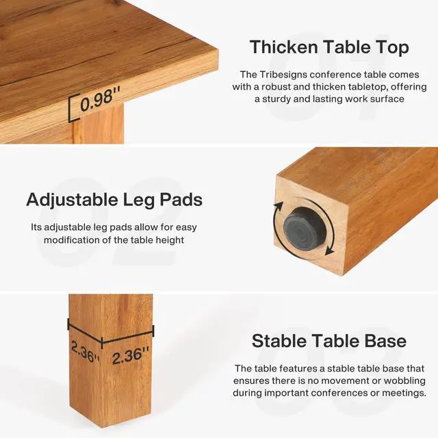 Alt view image 6 of 7 - 39'' Square Conference Table, Small Wooden Meeting Room Table | Industrial Seminar Tables for 4 People,Free Combination Businessfor Conference Room Boardroom