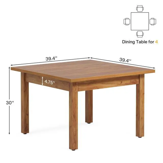 Alt view image 7 of 7 - 39'' Square Conference Table, Small Wooden Meeting Room Table | Industrial Seminar Tables for 4 People,Free Combination Businessfor Conference Room Boardroom