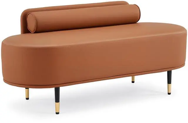Main image of Waiting Room Bench with Low Back, 53.5" Office Guest Chair, Faux Leather Upholstered Reception Seating, Lobby Bench for Beauty Salon Barbershop Airport Bank Hall Room Conference