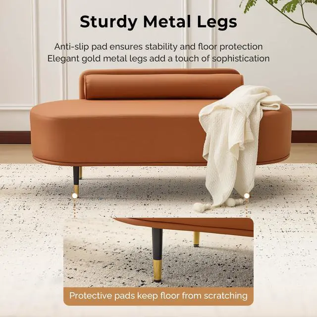 Alt view image 5 of 7 - Waiting Room Bench with Low Back, 53.5" Office Guest Chair, Faux Leather Upholstered Reception Seating, Lobby Bench for Beauty Salon Barbershop Airport Bank Hall Room Conference