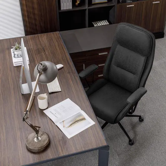 Alt view image 3 of 7 - High Back Office Desk Chair,Ergonomic Reclining Office Chair,Modern Swivel Computer Chair,Conference Room Chairs,Black Leather Chair with Lumbar Support,330lbs