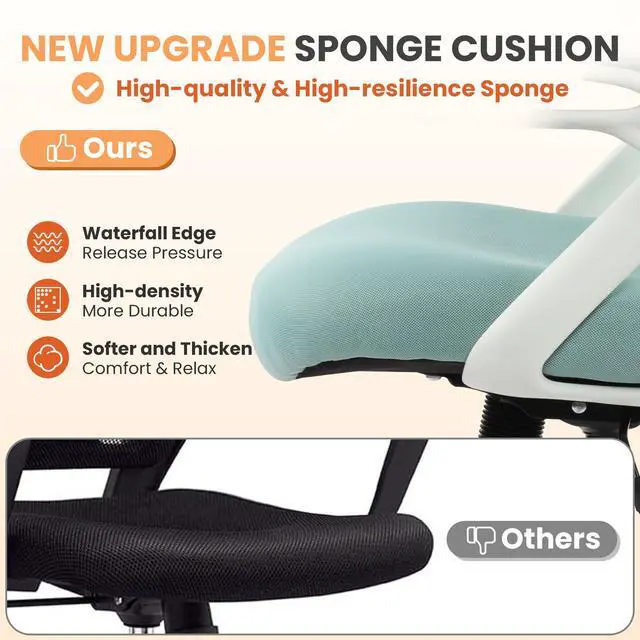 Alt view image 5 of 7 - Drafting Chair Tall Office, Ergonomic Standing Desk Stool Adjustable Drafting Chair Big Tall Drafting Office Chair Blue