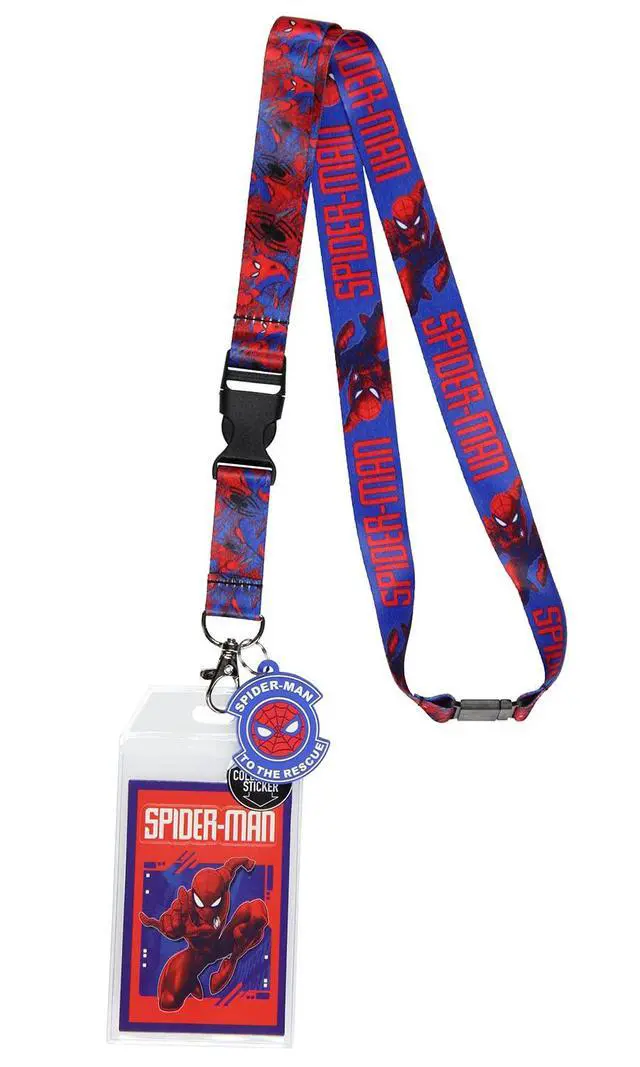 Main image of Marvel Spider-Man ID Badge Holder Lanyard w/Rubber Pendant and Collectible Sticker