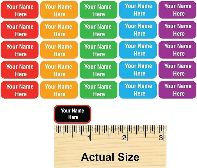 Alt view image 4 of 7 - Personalized Waterproof Name Labels. Press and Stick Custom Name Stick on Clothing Labels (60 Count, Medium (1" × 0.5"))