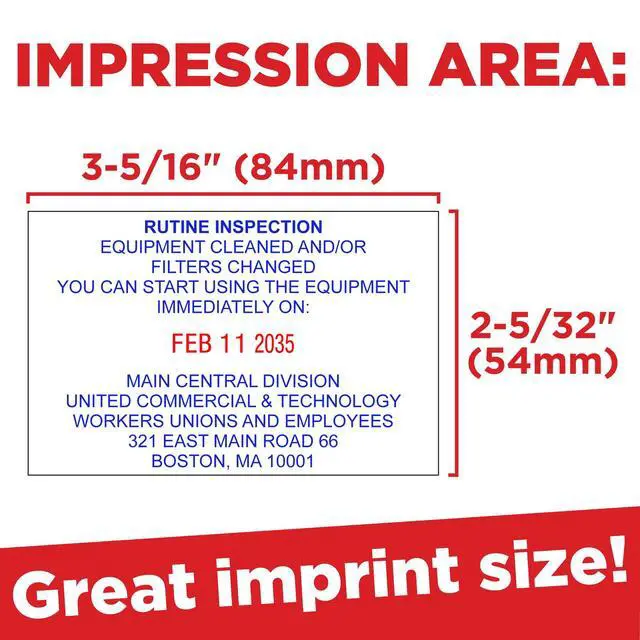Alt view image 3 of 3 - 54110 Professional Self Inking Date Stamp with Custom Text - Up to 12 Lines of Text