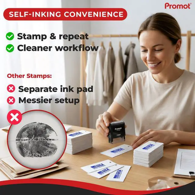 Alt view image 6 of 7 - Custom Logo Stamp - Personalized Your Business Text or Logo (Medium) | Professional Brand Impressions, Crisp & Consistent Impressions, Fast One-Hand Operation, Built-In Self-Inking Mechanism
