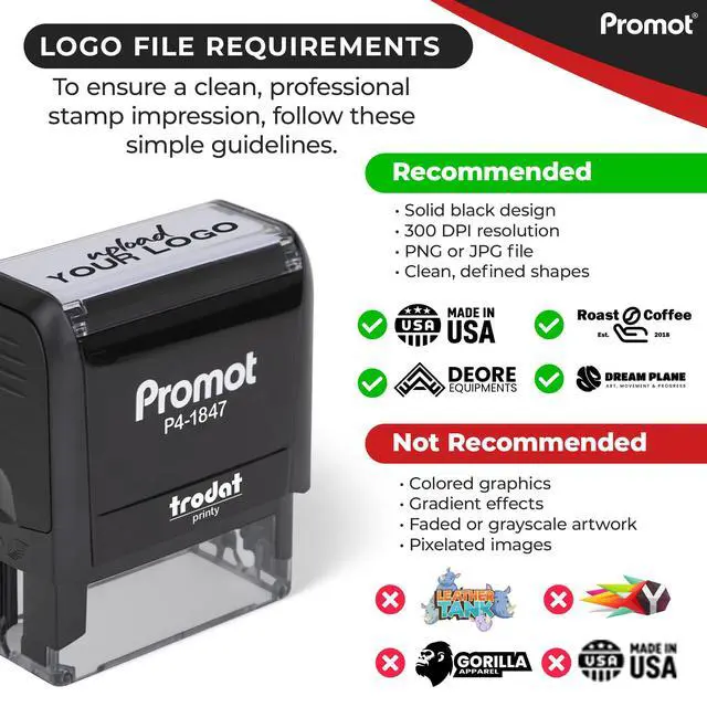 Alt view image 4 of 7 - Custom Logo Stamp - Personalized Your Business Text or Logo (Medium) | Professional Brand Impressions, Crisp & Consistent Impressions, Fast One-Hand Operation, Built-In Self-Inking Mechanism