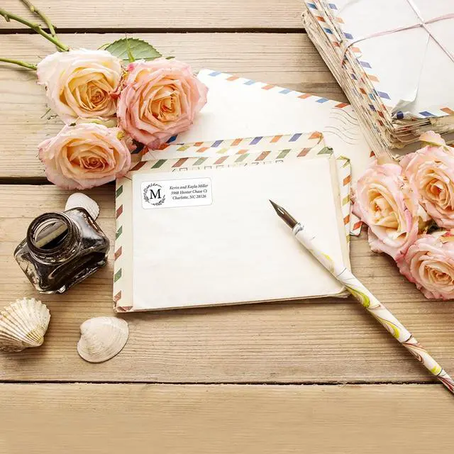 Alt view image 5 of 5 - Personalized Return Address Labels Simple - Set of 240 Elegant Custom Mailing Labels for Envelopes, Self Adhesive Flat Sheet Rectangle Personalized Name Stickers (White)