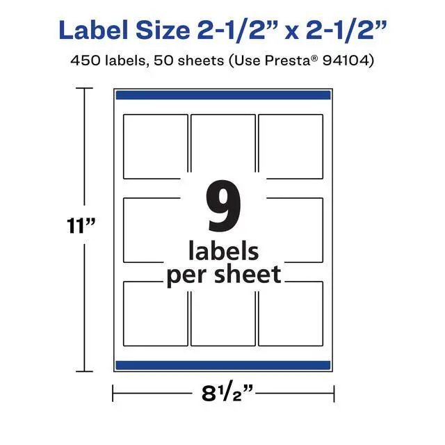 Alt view image 5 of 7 - ® Matte White Square Labels, Sure Feed® Technology, 2.5" x 2.5", 450 Matte White Printable Labels