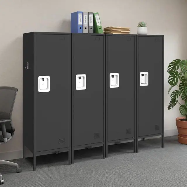 Alt view image 6 of 7 - Metal Storage Cabinet, Lockable Storage Locker with Door, Tall Metal Cabinet for Home School Gym Office Employee Kids Use